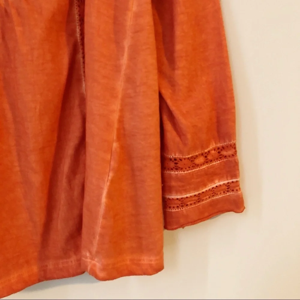 Soft Surroundings Philomena Orange Chevron Top - Picture 4 of 8